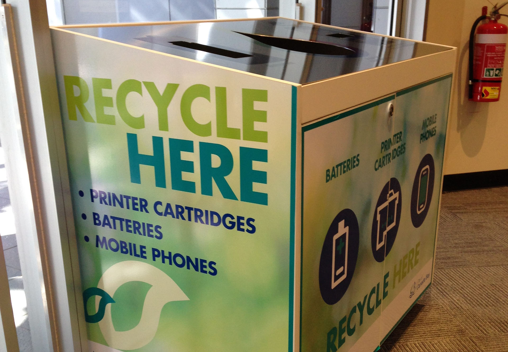 Image of a recycling station