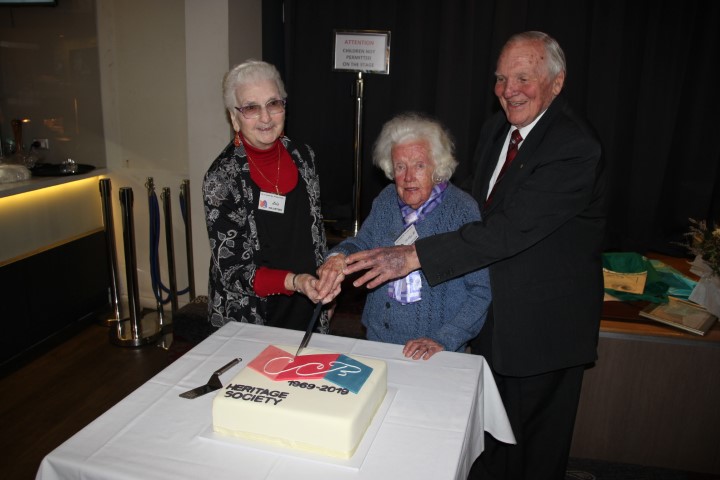 (L to R) Lois Michel, Betty Robertson OAM, Alan Wright OAM at the City of Canada Bay Heritage Society 50th anniversary celebration.