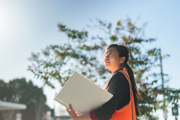 Image of Council staff member with plan