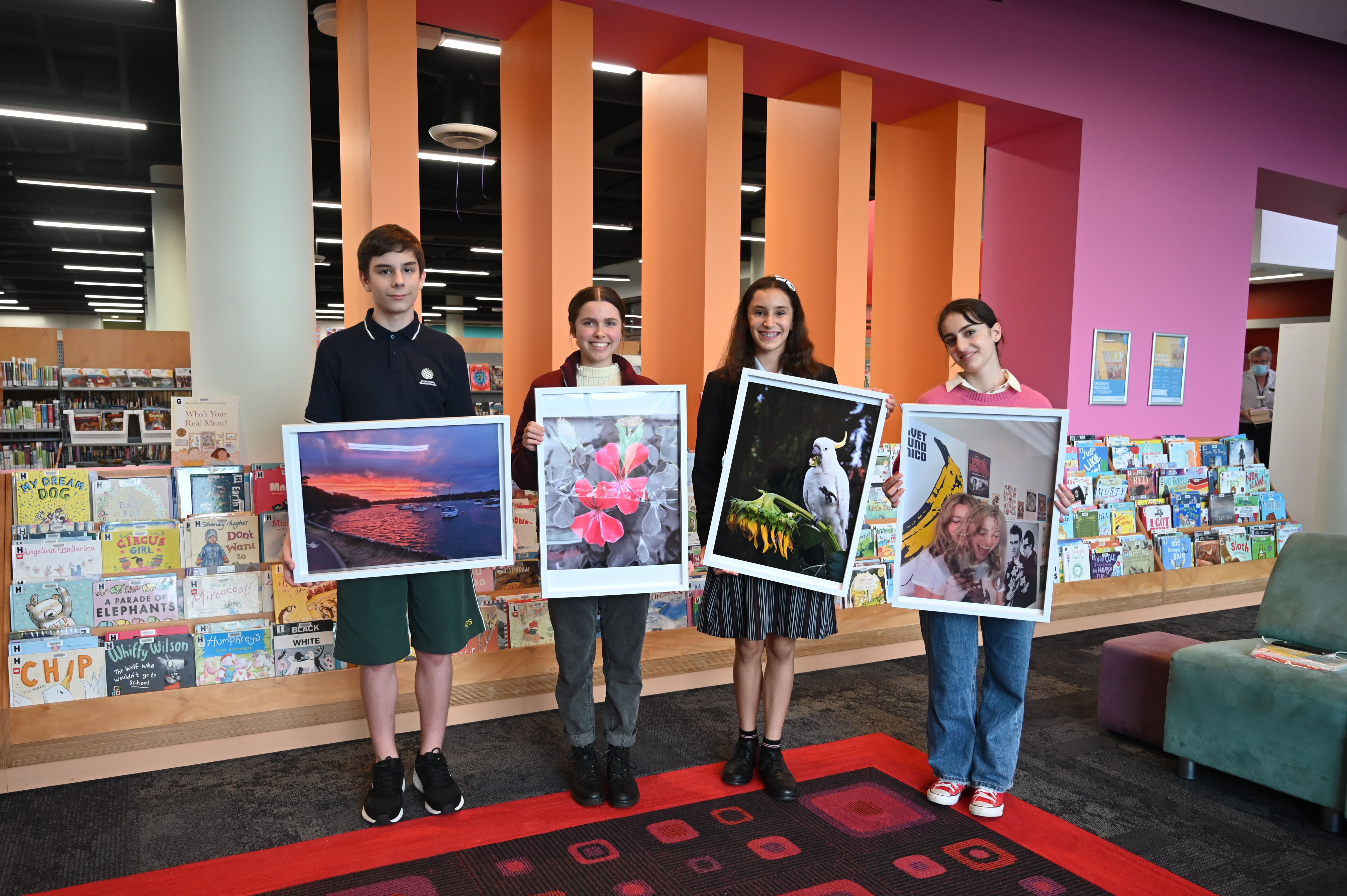 Youth photography competition winners Kyrylo, Lola, Allegra and Alexandra.