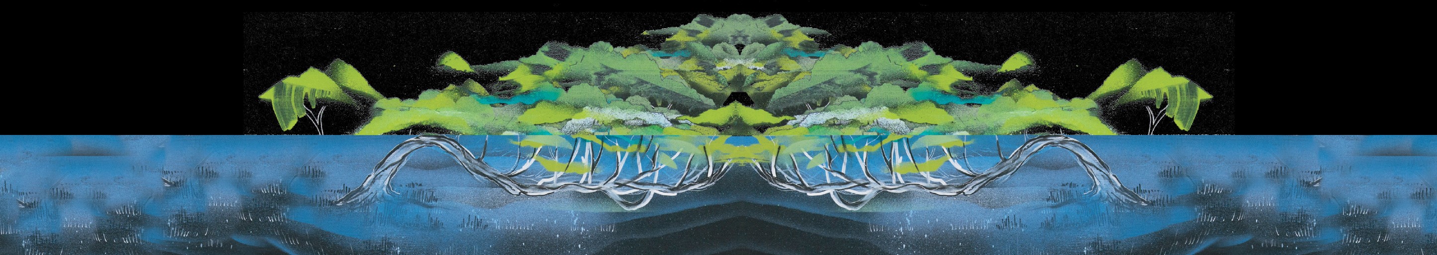 Painting of mangroves by David Cragg