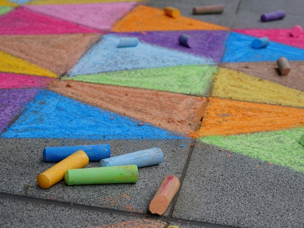 Image of chalk on pavement
