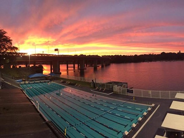 Image of Drummoyne Swimming Centre at sunrise