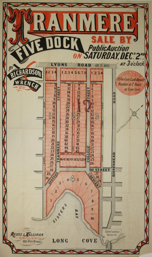 Advertisement from 1882 for the sale of blocks of land within the Tranmere Estate subdivision