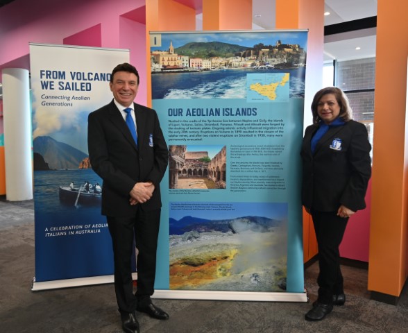 Fausto Biviano and Kathy Giuffre from the Aeolian Island Association