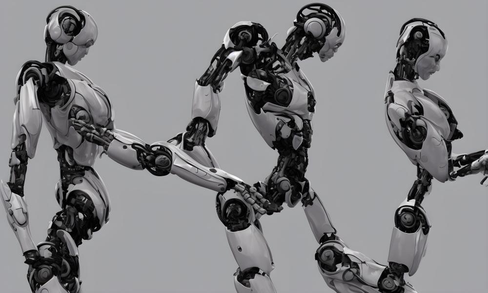 An AI image of multiple robot figures