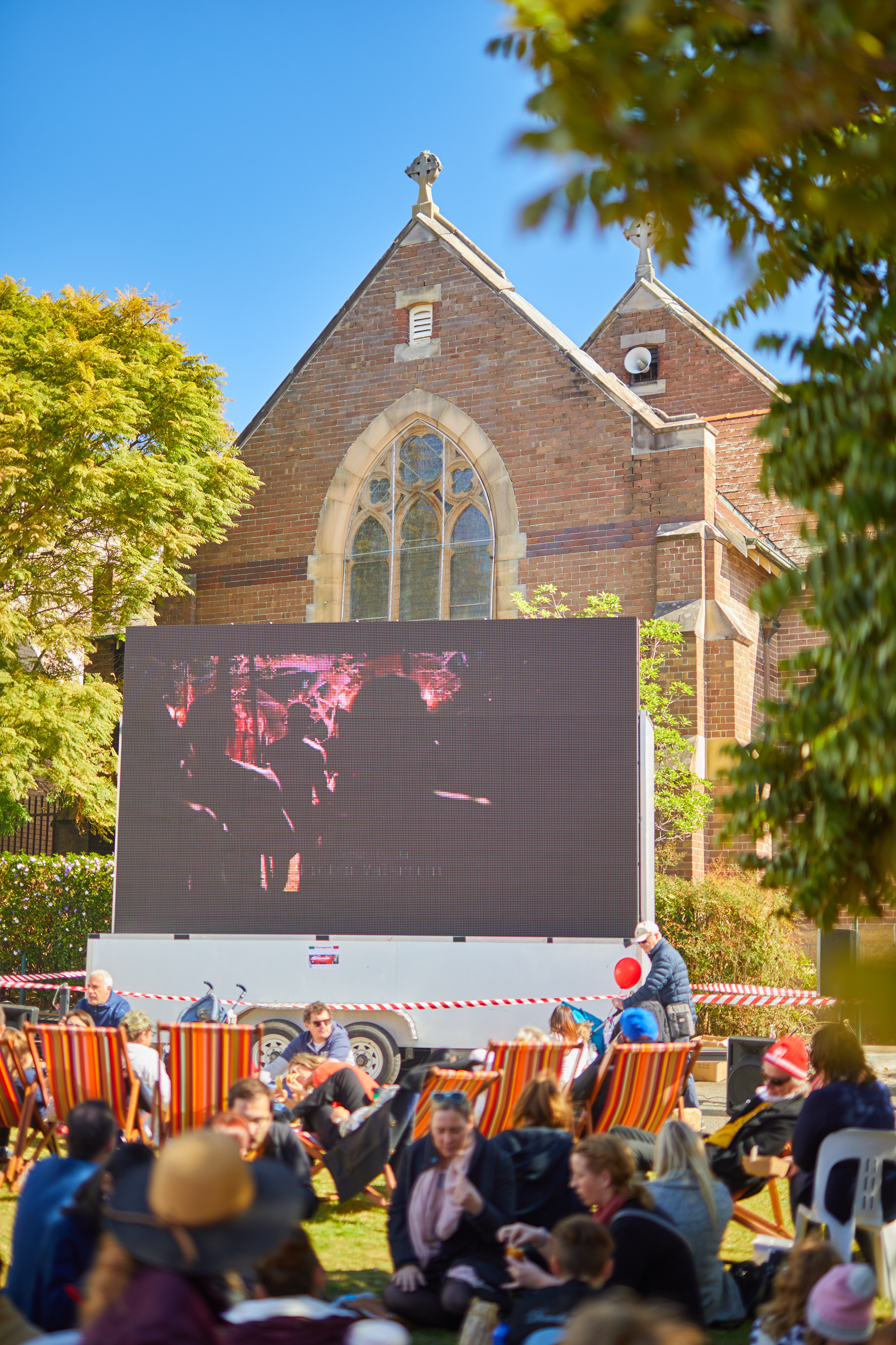 people watching the cinema screen
