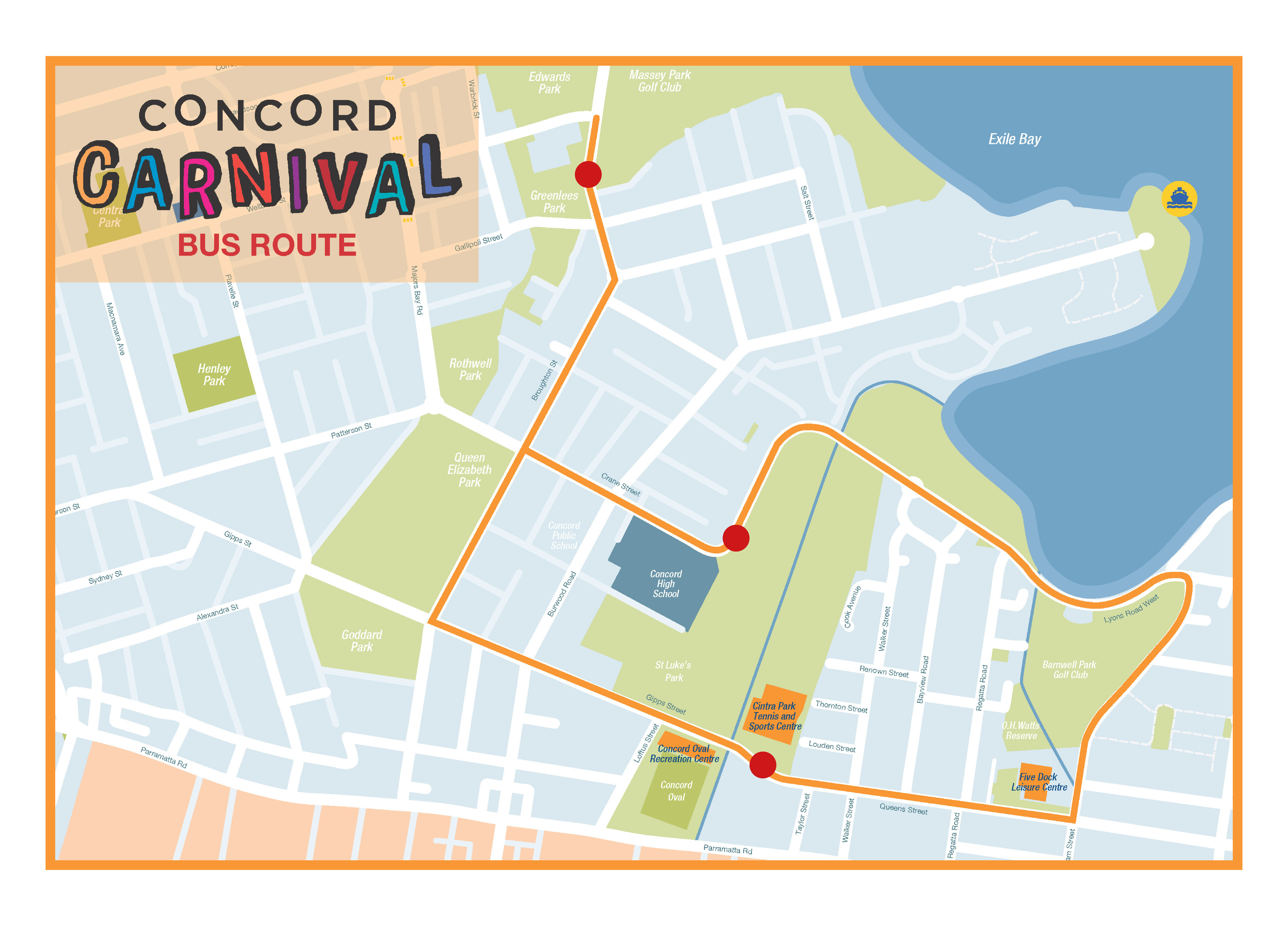 Concord Carnival shuttle map
