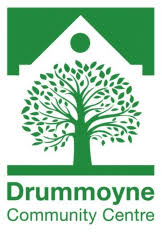 Logo with green abstracted tree
