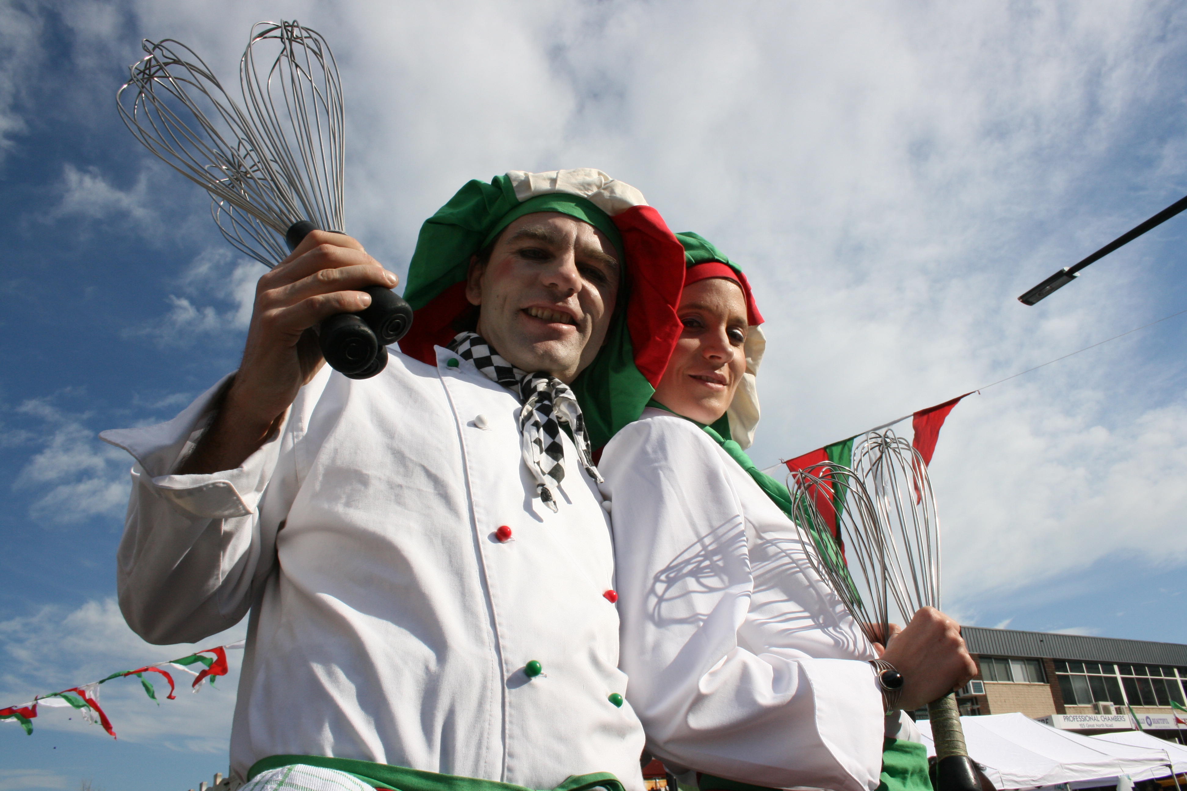 Italian chef roving performer