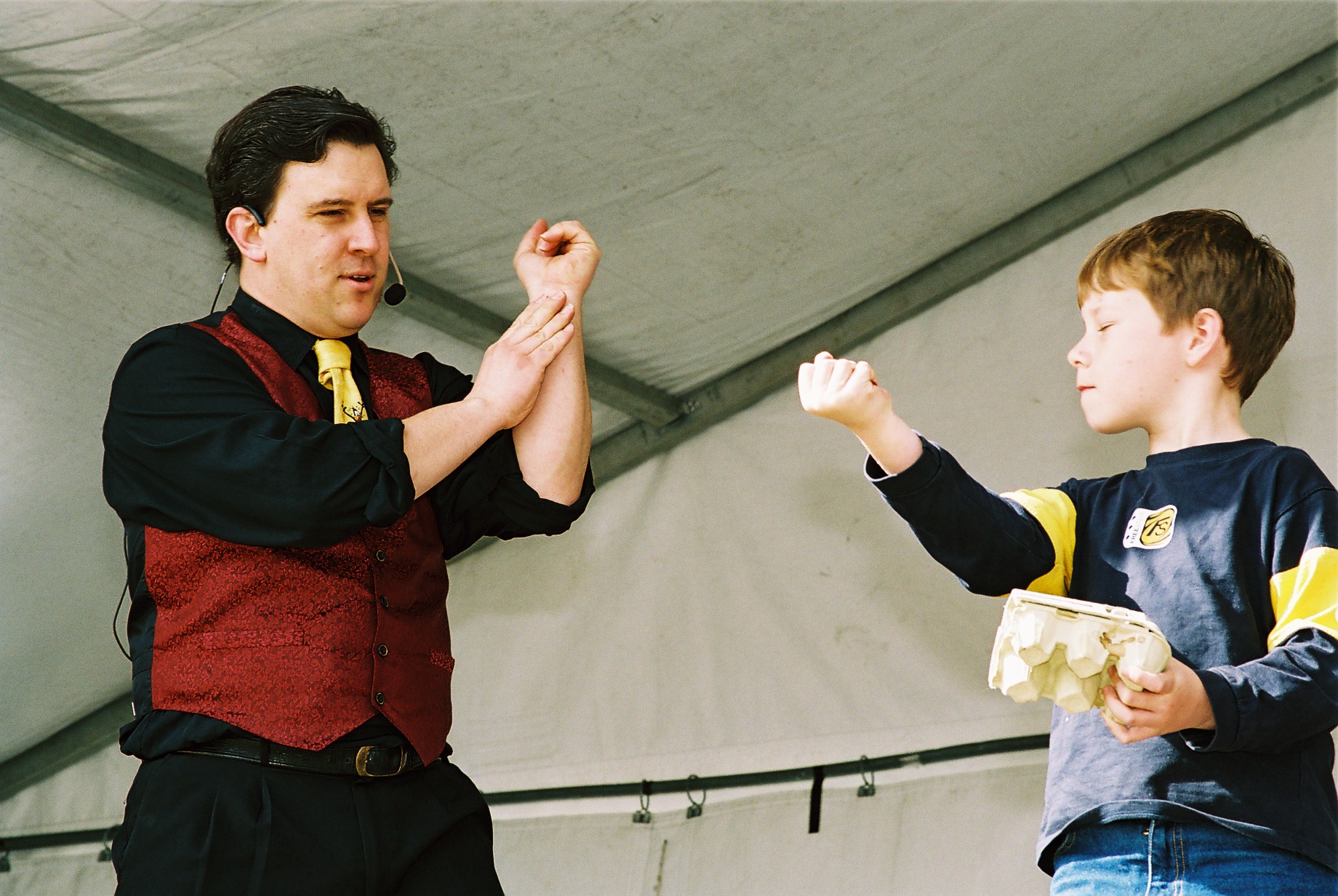 magician performing on stage