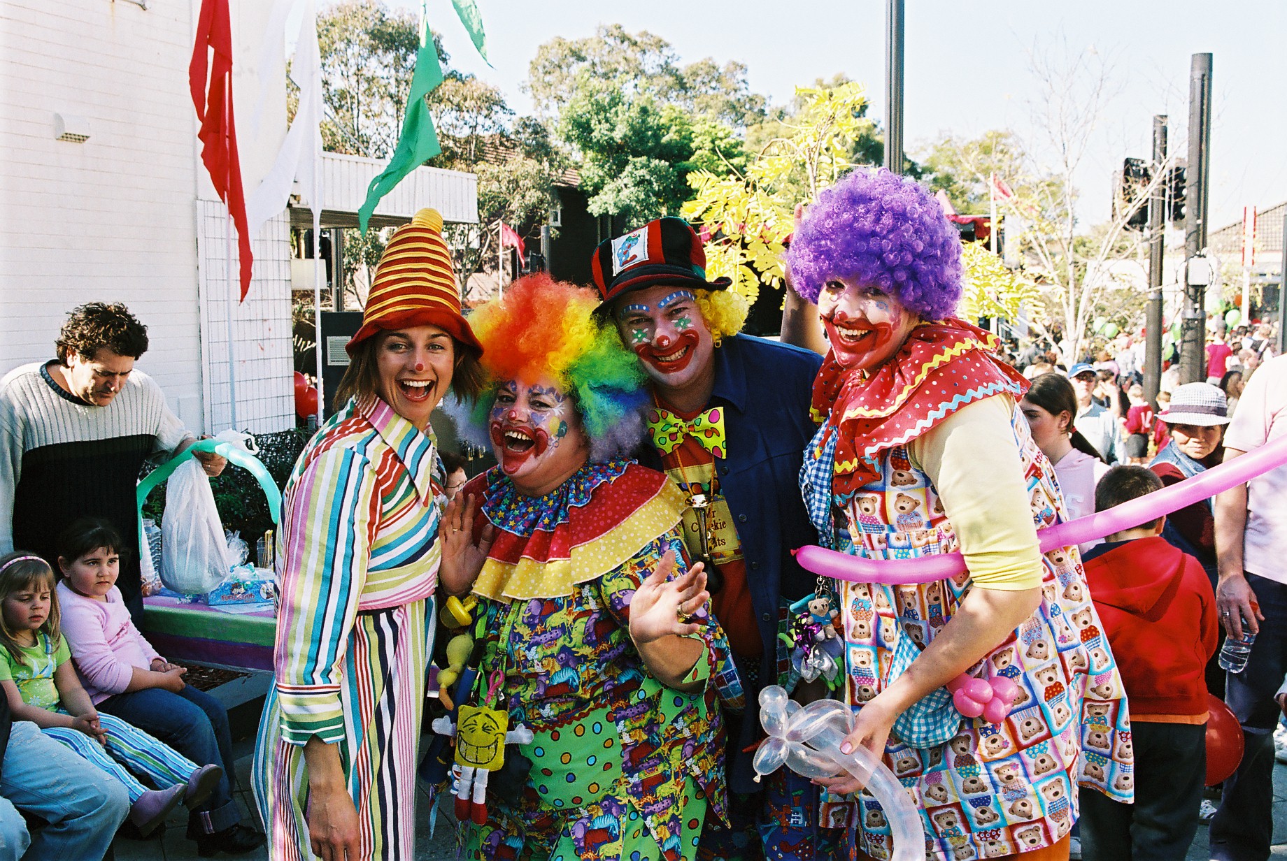 clowns laughing