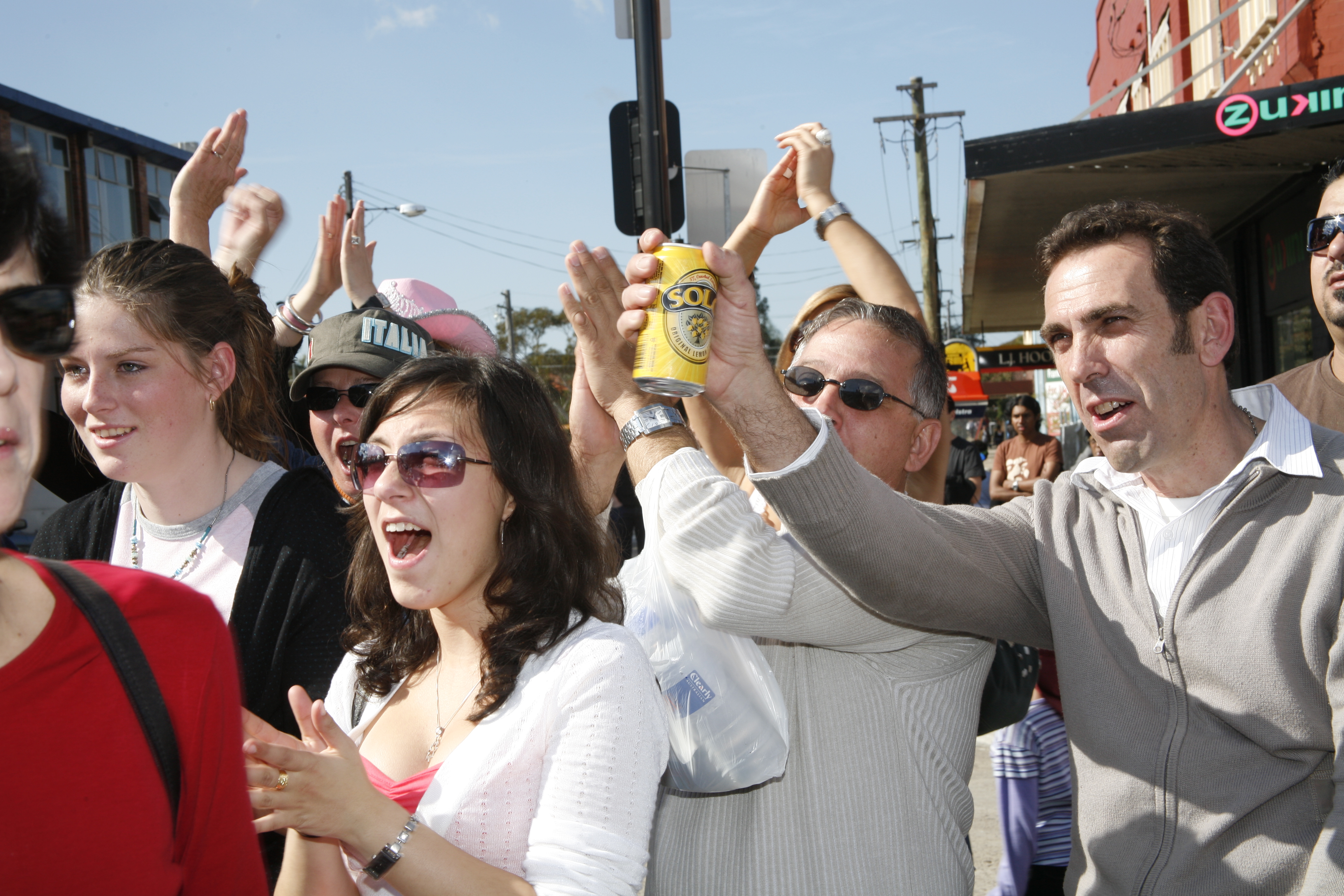 people cheering