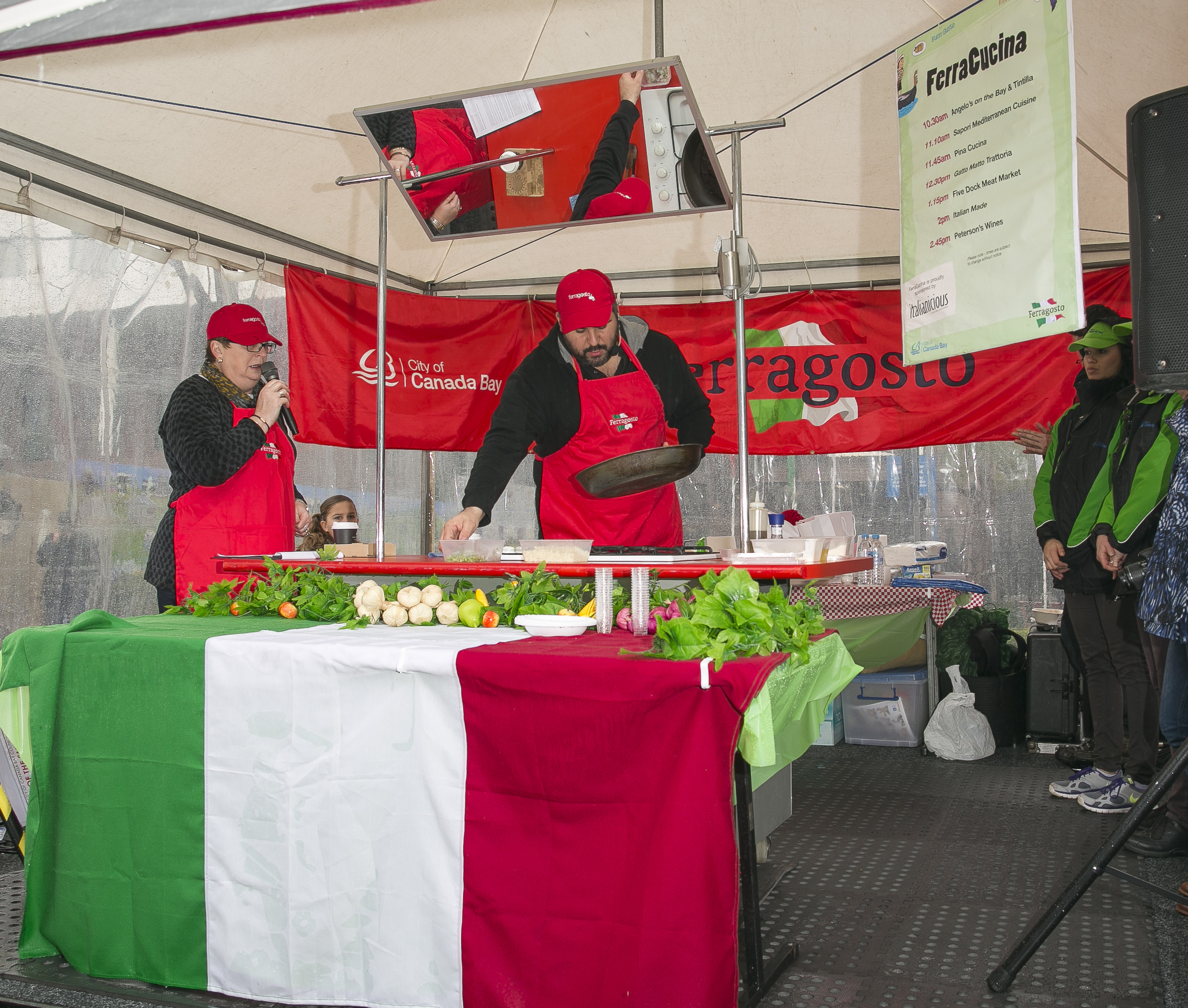 man cooking at kitchen stage