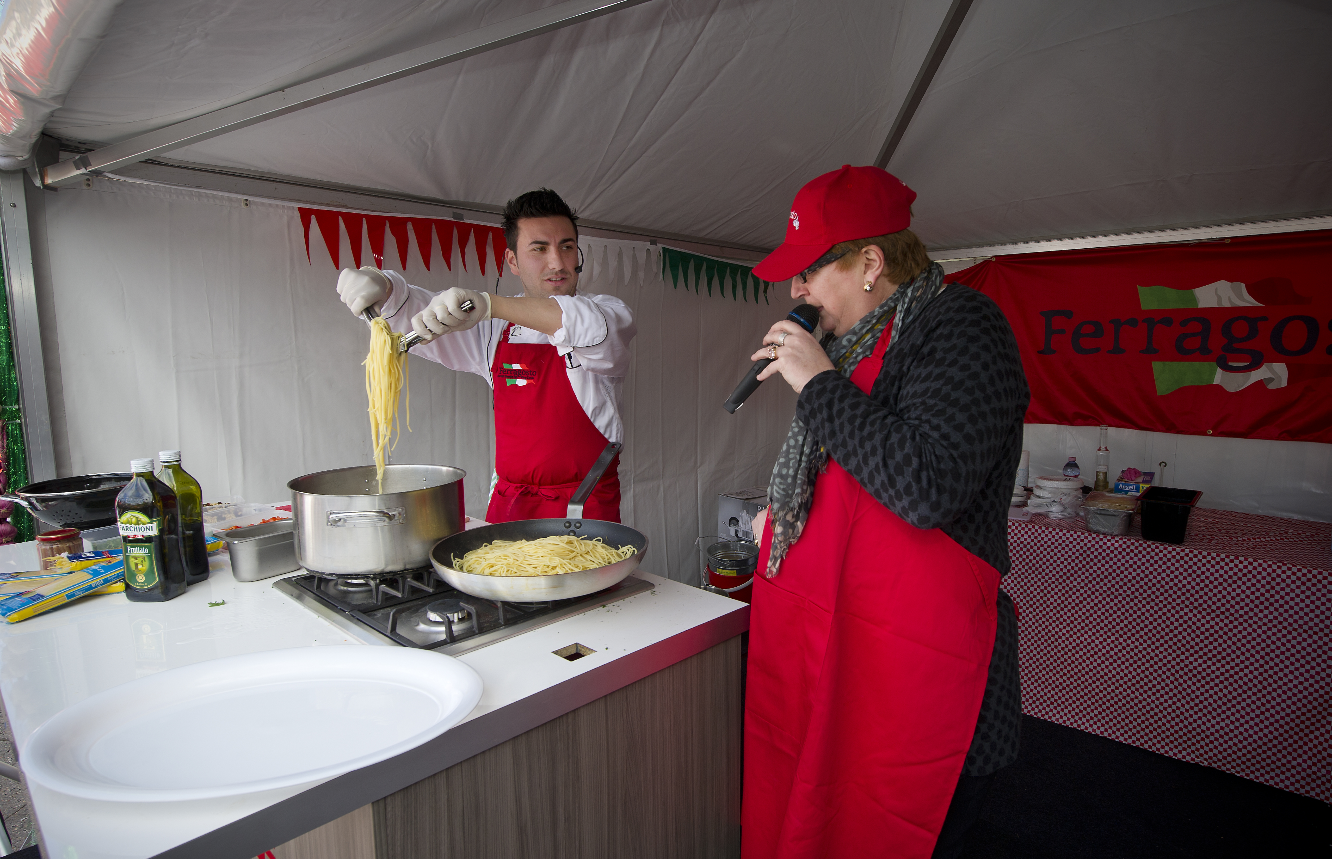 Chef cooking food with mc 