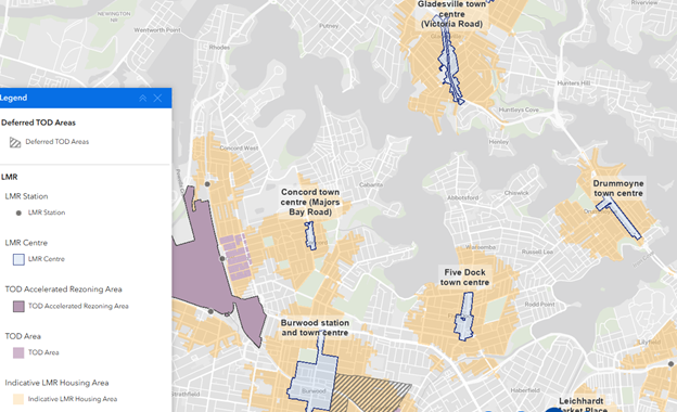 Indicative map of low and mid-rise housing areas. Development Applications will need to comply with walking distance requirements.