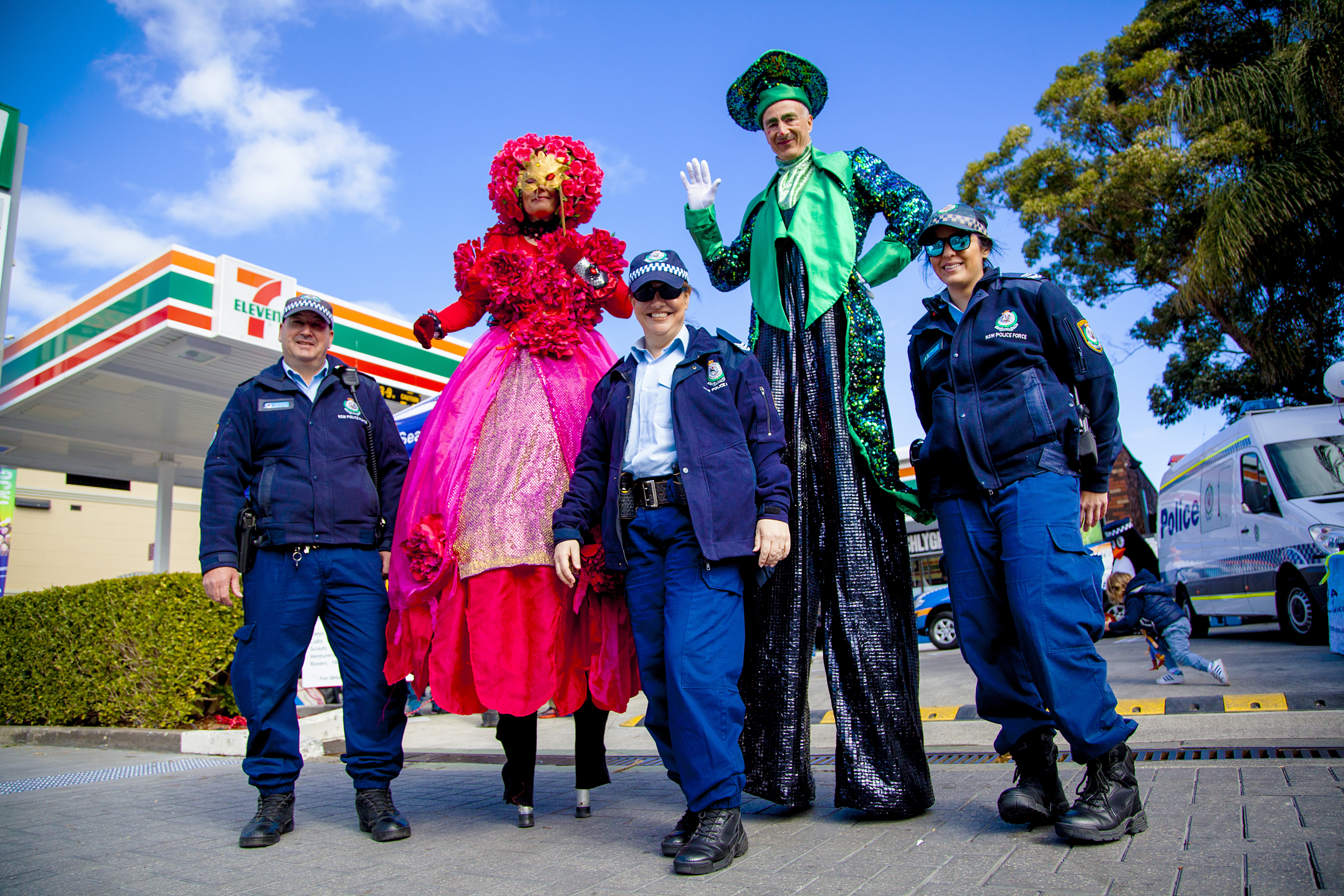 police and roving performers