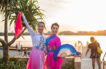 Image of residents at Rhodes at sunset