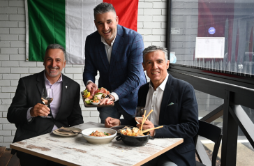 Mayor Tsirekas, John Sidoti and Vincenzo Prosperi 