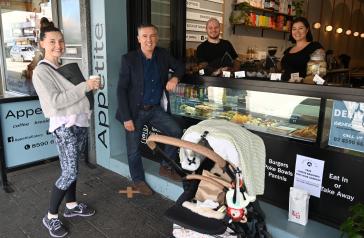 Mayor Angelo Tsirekas with Five Dock business owners and residents