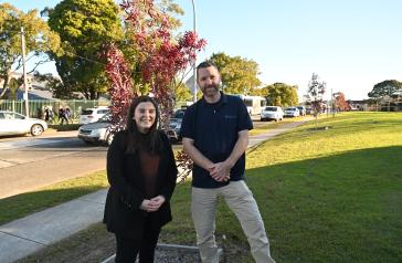 City of Canada Bay Deputy Mayor Stephanie Di Pasqua with Council's Urban Forester, Darin.