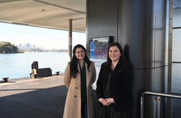 Image of Drummoyne resident Laura Rojas and Deputy Mayor Stephanie Di Pasqua at Drummoyne ferry wharf