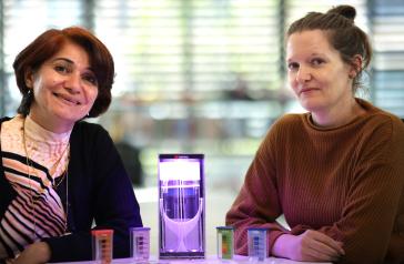 Library staff with ExoLab device