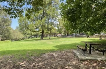 Photo of proposed new location of playground in Brett Park