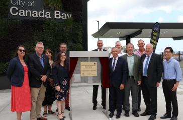 Minister for Planning Anthony Roberts with Mayor Angelo Tsirekas and Councillors and Council staff.