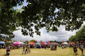 Concord Carnival tents and crowd