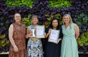Members of our Sustainability and Waste team with awards