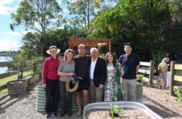 City of Canada Bay Mayor and State Member for Drummoyne with staff and Chiswick Community Garden Members.