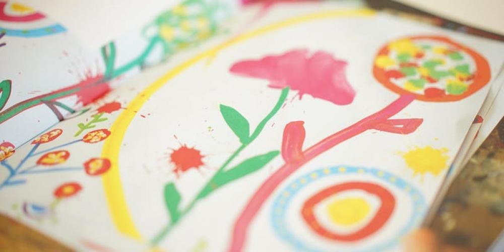 Field of Flowers: (Mural painting on glass)