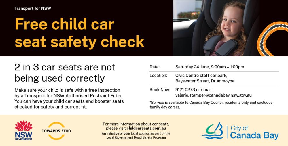 Safe Seat Saturday is back this June! City of Canada Bay Council